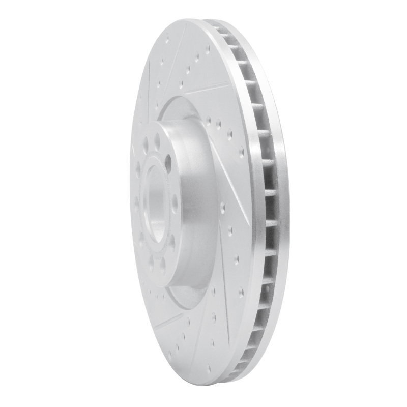 Audi A6 Brake Rotor (1) - Front Left - R1 Concepts - Drilled & Slotted - Silver - `99-`04